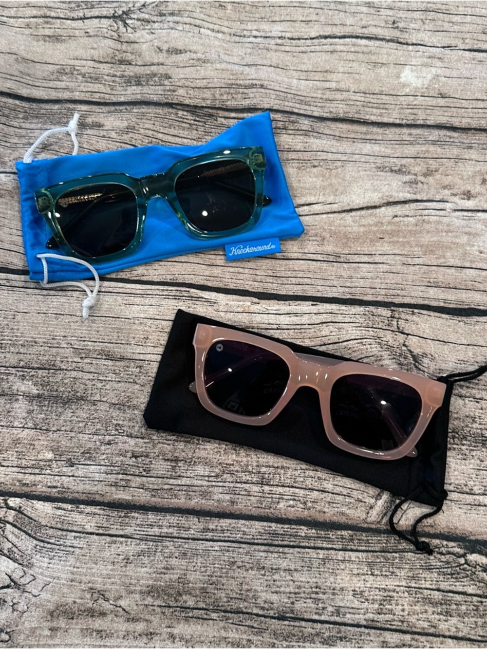 Lot of 2 Knockaround Songbird Sunglasses in Green & Blush